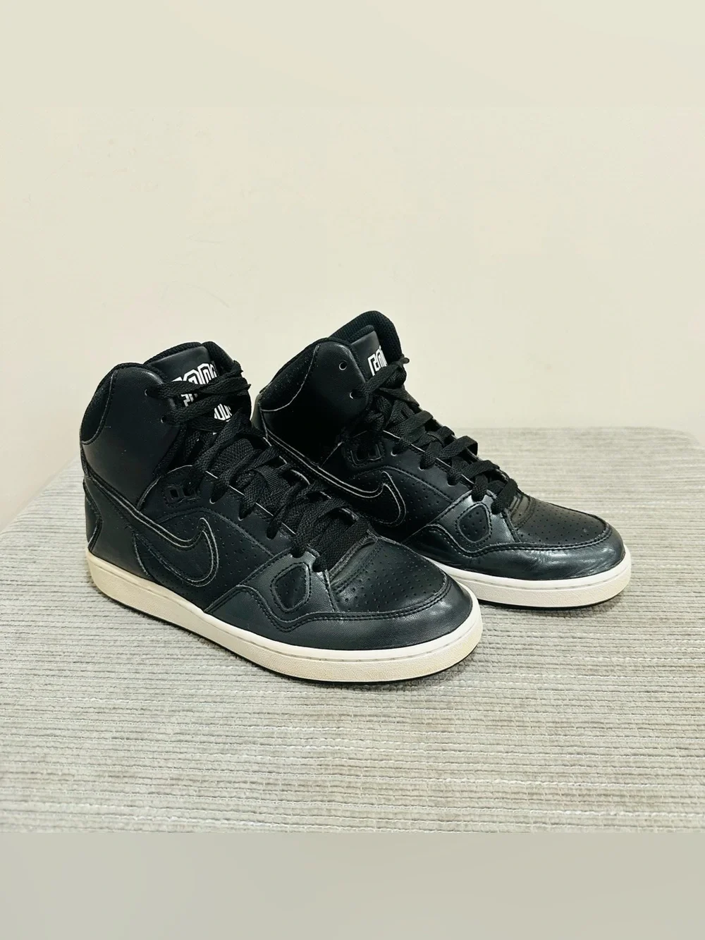 Nike WMNS Son of Force Mid Black White 616303-012 Women's Size 8 EUR 39 Rare